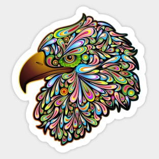 Eagle Psychedelic Art Portrait Sticker